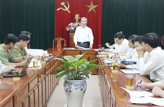  Phó chủ tịch UBND tỉnh Nguyễn Phú Cường phát biểu tại buổi làm việc.