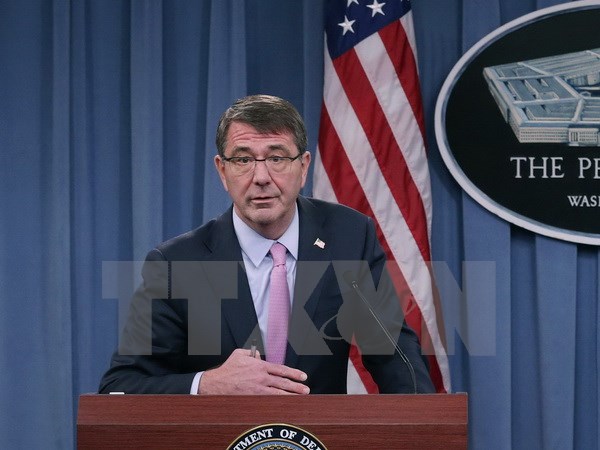 Bộ trưởng Quốc phòng Mỹ Ash Carter. (Ảnh: AFP/TTXVN)