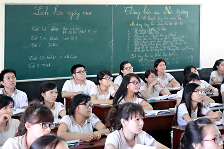 Một lớp ôn tập THPT quốc gia của Trường TH, THCS, THPT Bùi Thị Xuân, TP.Biên Hòa.
