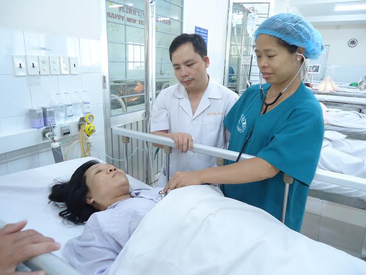 Sản phụ Linh đang được chăm sóc tại Khoa hồi sức Bệnh viện đa khoa Thống Nhất