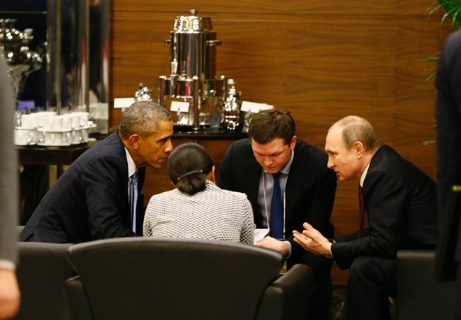 Ông Obama hội đàm với ông Putin bên lề Hội nghị G-20 (Nguồn: AFP)