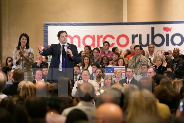 Ứng cử viên đảng Cộng hòa Marco Rubio trong chiến dịch vận động tranh cử tại Atlanta. (Nguồn: AFP/TTXVN)