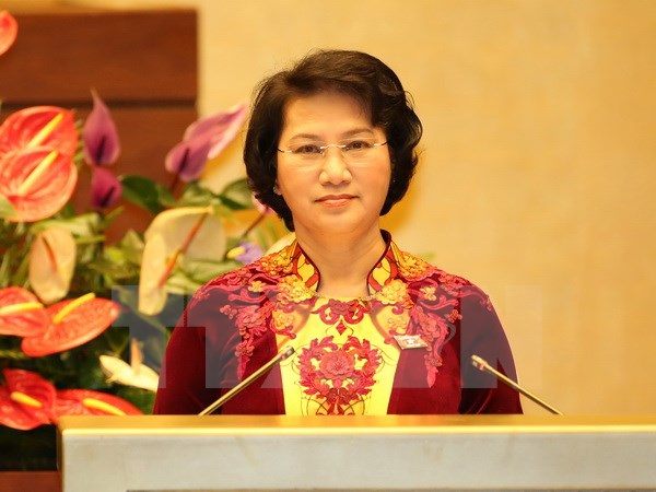 Tân Chủ tịch Quốc hội, Chủ tịch Hội đồng Bầu cử quốc gia Nguyễn Thị Kim Ngân. (Ảnh: TTXVN)