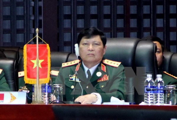 Bộ trưởng Quốc phòng, Đại tướng Ngô Xuân Lịch tại hội nghị. (Ảnh: Nguyễn Chiến/TTXVN)