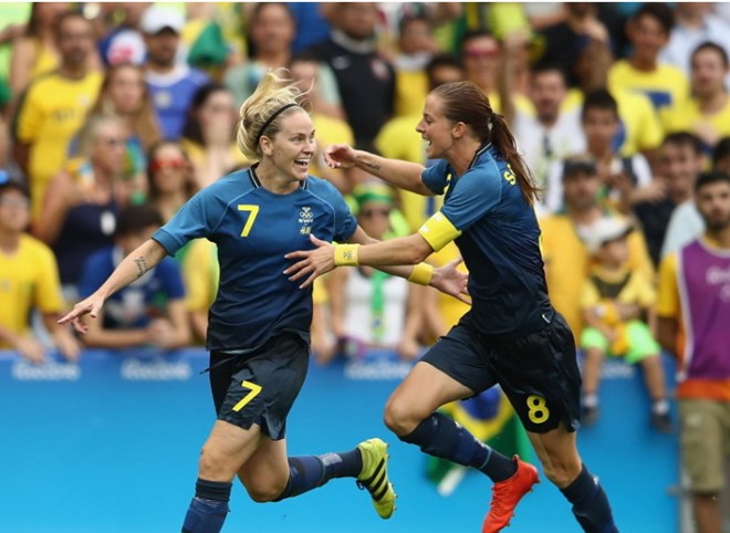 Thụy Điển vào chung kết sau khi đánh bại Brazil. (Nguồn: Getty Images)