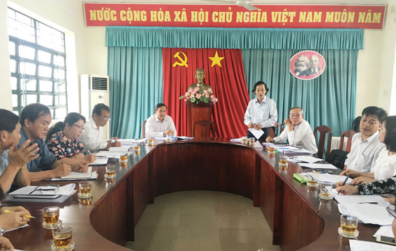 Đồng chí Bùi Quang Huy, Phó trưởng ban thường trực Ban Tuyên giáo Tỉnh ủy phát biểu tại buổi làm việc