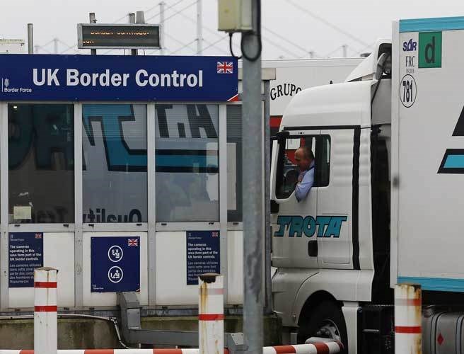 Một trạm kiểm soát biên giới của Anh ở Calais. (Nguồn: PA)