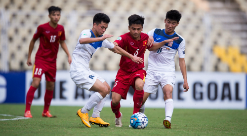 U16 Việt Nam thể hiện tinh thần chiến đấu kiên cường trên đất Ấn Độ, hai lần lội ngược dòng thành công trước Australia và Kyrgyztan. Ảnh: AFF.