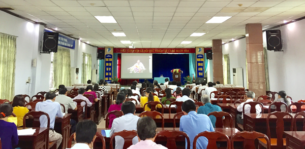  Quang cảnh hội nghị trực tuyến tại điểm cầu hội trường Viễn thông Đồng Nai