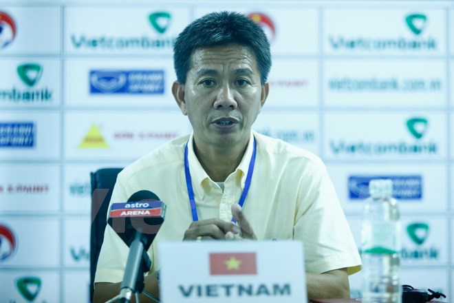 Huấn luyện viên Hoàng Anh Tuấn tiết lộ bí mật chiến thuật của U19 Việt Nam. (Ảnh: Minh Chiến/Vietnam+)