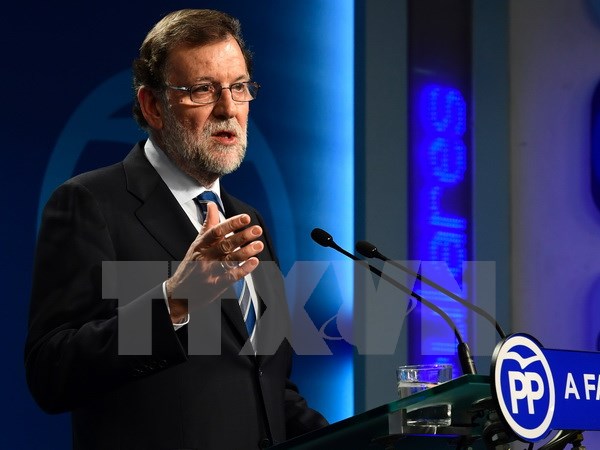 Quyền Thủ tướng Tây Ban Nha Mariano Rajoy trong cuộc họp báo tại Madrid ngày 26/9 vừa qua. (Ảnh: AFP/TTXVN)