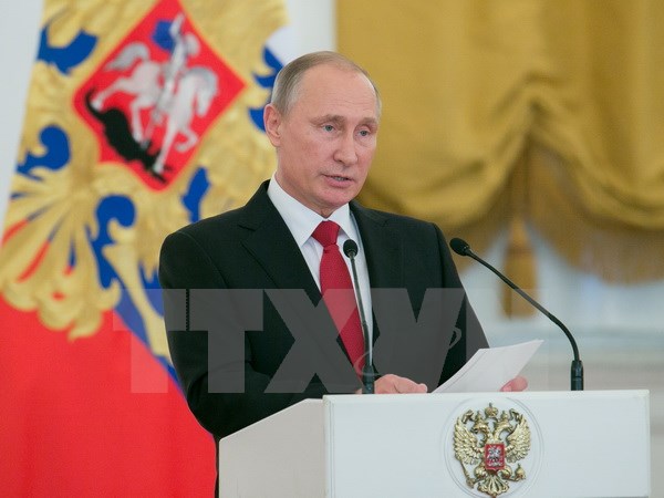 Tổng thống Nga Vladimir Putin tại thủ đô Moskva ngày 4/11. (Nguồn: THX/TTXVN)