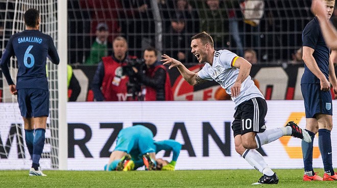Phút 69, Podolski đã ghi bàn thắng duy nhất của trận đấu đem về chiến thắng cho tuyển Đức. (Ảnh: Nguồn Dfb.de)