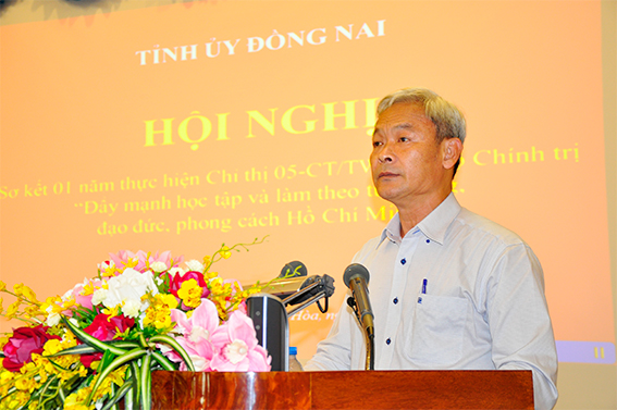 Ủy viên Trung ương Đảng, Bí thư Tỉnh ủy, Chủ tịch HĐND tỉnh Nguyễn Phú Cường phát biểu chỉ đạo tại hội nghị.