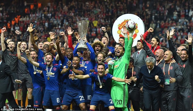 Manchester United đăng quang Europa League. (Nguồn: Daily Mail)