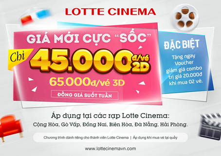 Một ảnh giới thiệu chương trình giảm giá của hệ thống Lotte cinema.