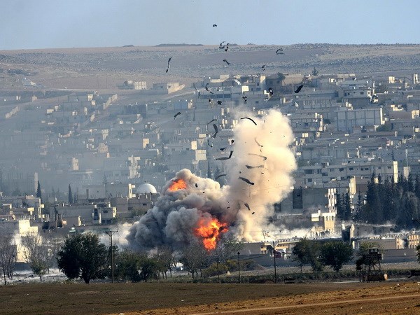 Hiện trường một vụ đánh bom ở Idlib, Syria. (Nguồn: ​SouthFront)