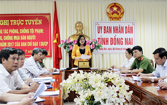 Phó chủ tịch UBND tỉnh, Nguyễn Hòa Hiệp phát biểu tại điểm cầu Đồng Nai.