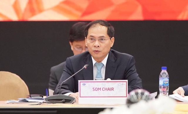 Chủ tịch SOM APEC 2017, Thứ trưởng Bộ Ngoại giao Bùi Thanh Sơn phát biểu khai mạc - Nguồn: TTO