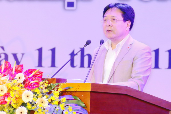 Thứ trưởng Bộ Văn hóa - thể thao và du lịch Vương Duy Biên, Trưởng ban chỉ đạo cuộc thi phát biểu tại lễ bế mạc.