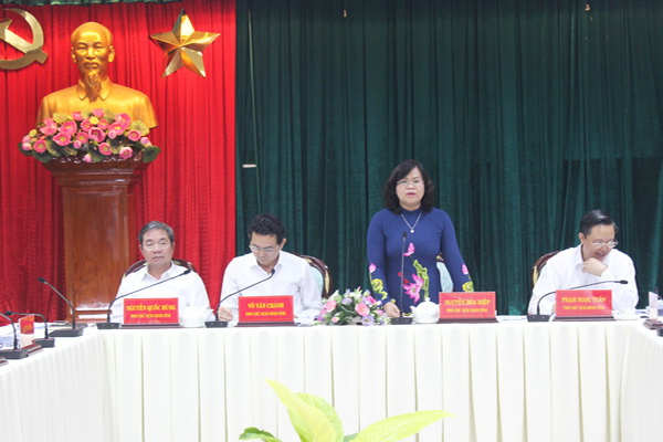 Phó chủ tịch UBND tỉnh Nguyễn Hòa Hiệp phát biểu tại hội nghị.
