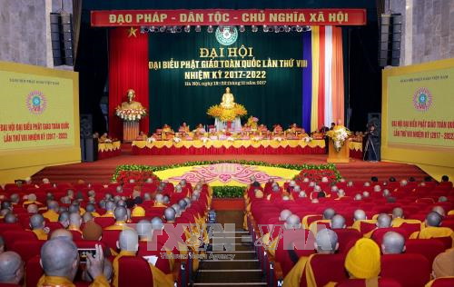 Phiên họp trù bị của Đại hội Đại biểu Phật giáo toàn quốc lần thứ VIII chiều 20/11. Ảnh: Nguyễn Dân/TTXVN