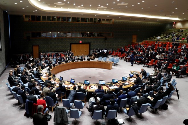 Toàn cảnh phiên họp của Hội đồng Bảo an về Syria ở New York (Mỹ). (Nguồn: THX/TTXVN)