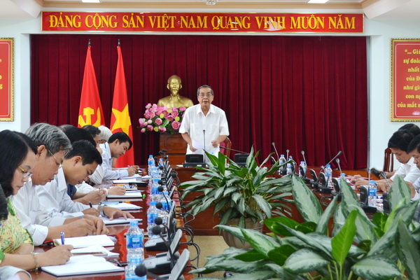 Đồng chí Phó bí thư thường trực Tỉnh ủy Trần Văn Tư, kết luật hội nghị.