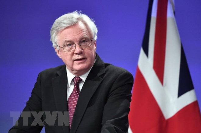Bộ trưởng phụ trách vấn đề Anh rời khỏi Liên minh châu Âu (EU) của Anh David Davis. (Ảnh: AFP/TTXVN)