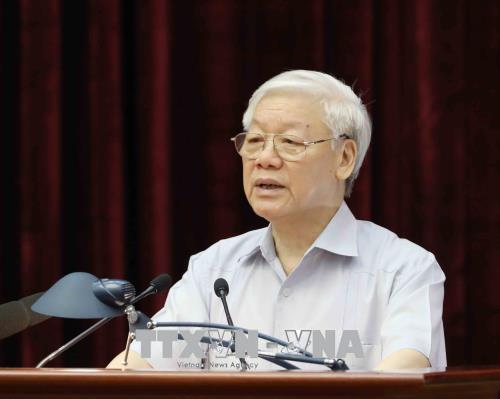 Tổng Bí thư Nguyễn Phú Trọng phát biểu kết luận hội nghị. Ảnh: Phương Hoa - TTXVN