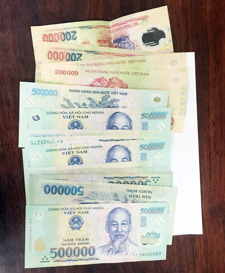 Số tiền Hoàng Xuân Quân cưỡng đoạt của chị H.