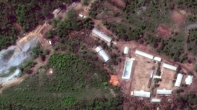 Bãi thử hạt nhân Punggye-ri của Triều Tiên. (Nguồn: Sky News)