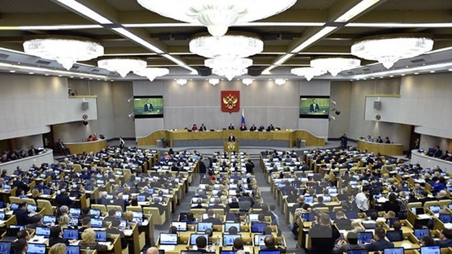 Toàn cảnh một phiên họp Thượn viện Nga ở Moskva. (Nguồn: AFP/TTXVN)