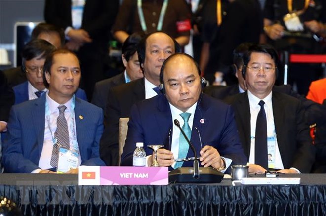 Thủ tướng Nguyễn Xuân Phúc tại Hội nghị Cấp cao ASEAN+3. (Nguồn: Thống Nhất/TTXVN)