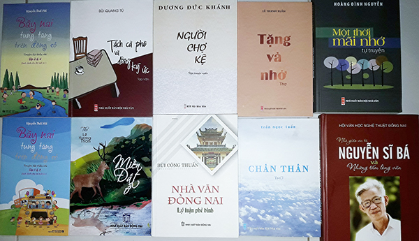 Một số sách của văn nghệ sĩ Đồng Nai ra mắt năm 2018.