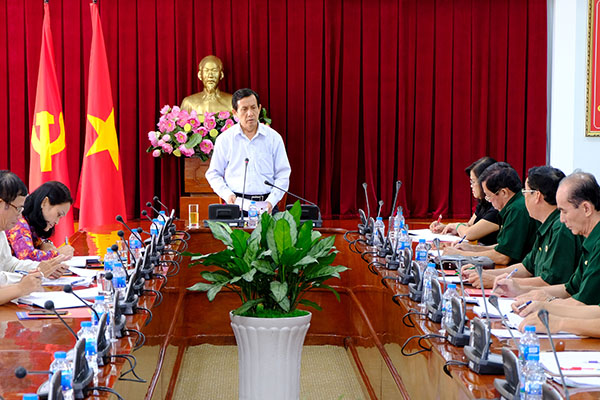 Đồng chí Phạm Văn Ru, Ủy viên ban thường vụ, trưởng ban Tổ chức Tỉnh ủy, Thường trực Tỉnh ủy kết luận buổi làm việc. 
