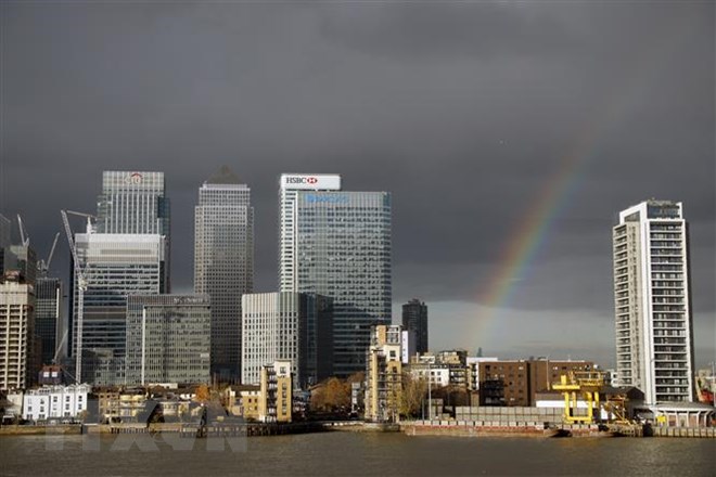 Quang cảnh trung tâm tài chính tại thủ đô London, Anh, ngày 19-11-2018. (Ảnh: AFP/ TTXVN)