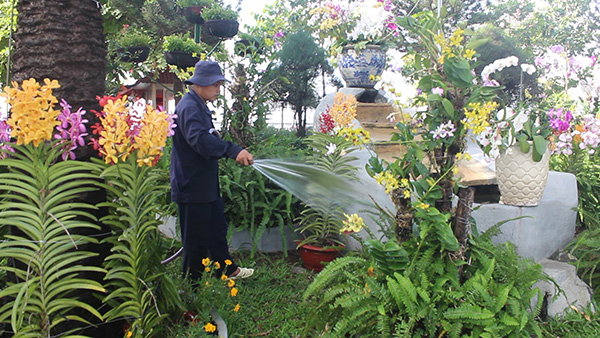Chuẩn bị hoa tại đường Nguyễn Văn Trị