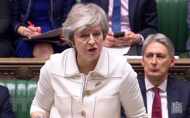 Thủ tướng Anh Theresa May phát biểu tại cuộc họp Hạ viện ở thủ đô London ngày 14-1-2019. (Ảnh: AFP/TTXVN)