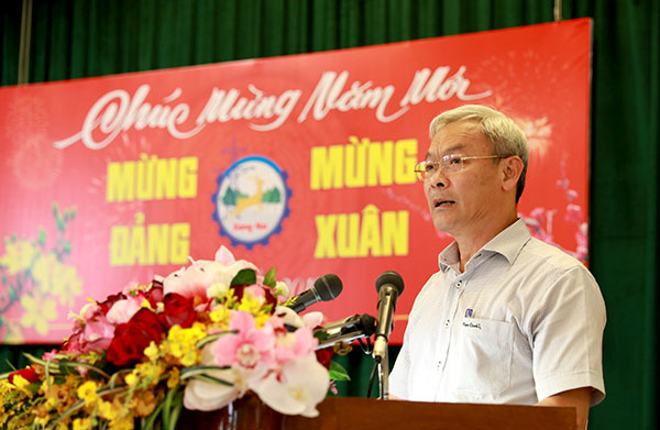 Bí thư Tỉnh ủy  Nguyễn Phú Cường phát biểu tại buổi họp mặt