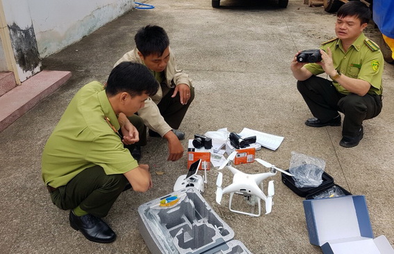 Flycam giám sát động vật hoang dã, phòng chống cháy rừng được trang bị cho trạm kiểm lâm huyện Định Quán (Ảnh: CTV)