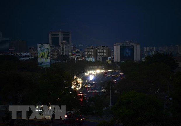 Cảnh mất điện tại Caracas, Venezuela, ngày 8-3-2019. (Ảnh: AFP/ TTXVN)