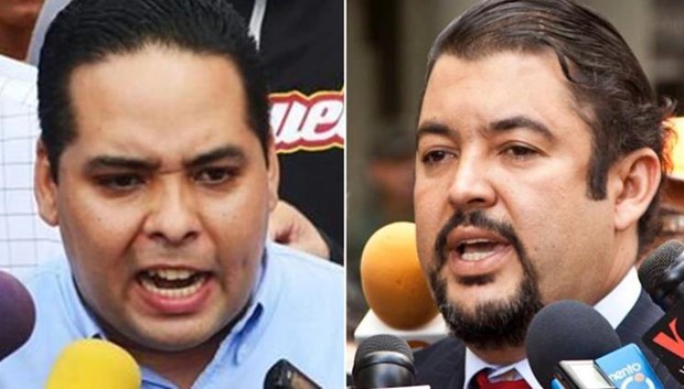 Nghị sỹ Venezuela Sergio Vergara (trái) và Tham mưu trưởng đối lập Roberto Marrero. (Nguồn: infobae.com)