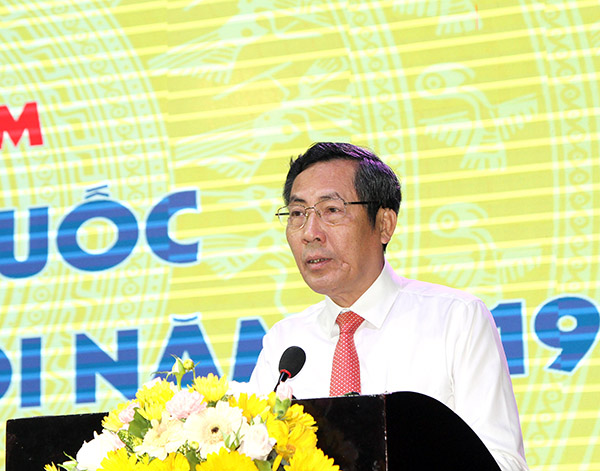 Chủ tịch Hội Nhà báo Việt Nam Thuận Hữu phát biểu tại hội nghị