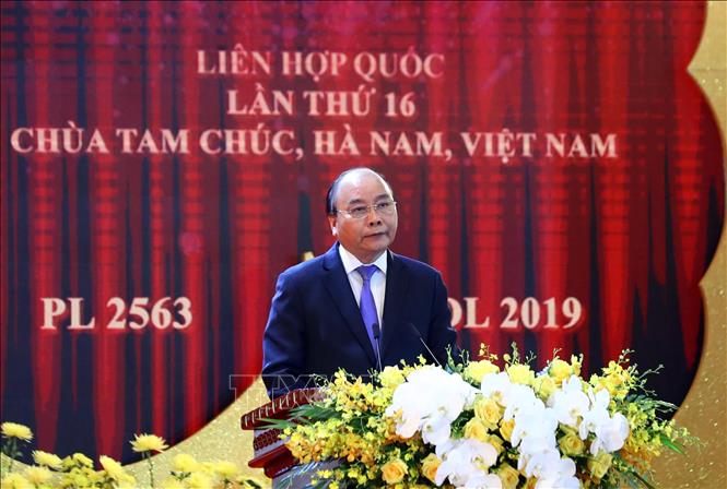Thủ tướng Chính phủ Nguyễn Xuân Phúc phát biểu chào mừng. Ảnh: Thống Nhất - TTXVN
