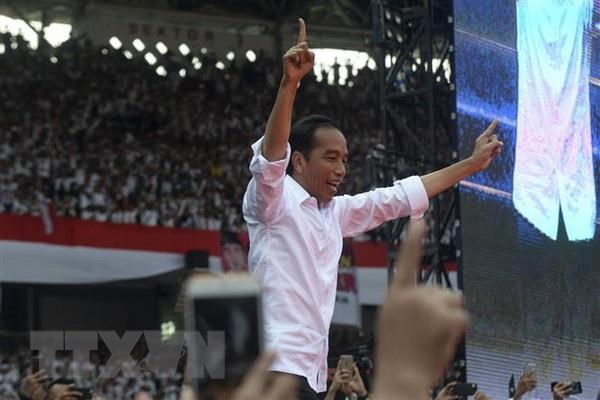 Tổng thống Indonesia Joko Widodo trong cuộc vận động tranh cử ở Jakarta. (Nguồn: THX/TTXVN)