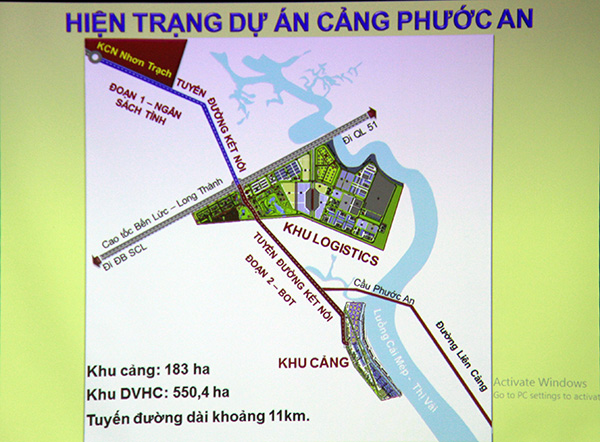 Sơ đồ hiện trạng dự án cảng Phước An