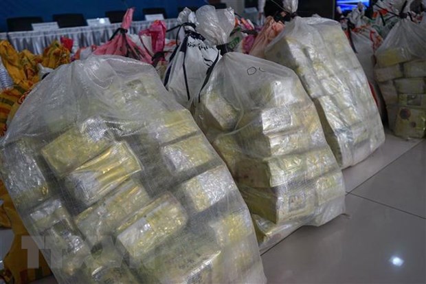 Số ma túy đá bị lực lượng chức năng Thái Lan thu giữ trong chiến dịch truy quét ma túy tại Bangkok ngày 5-6-2019. (Ảnh: AFP/TTXVN)