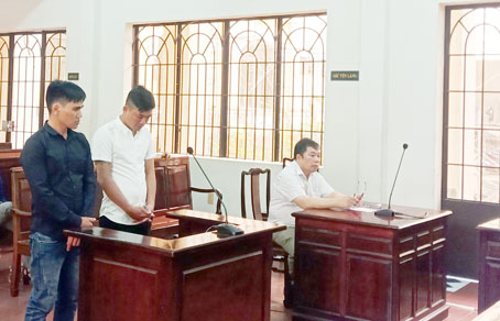 Các bị cáo tại phiên tòa xét xử phúc thẩm