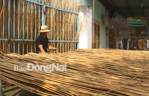 Anh Nguyễn Quốc Thành, chủ Cơ sở ống hút tre Việt Bắc (TP.Biên Hòa) tìm mua nguyên liệu tre làm ống hút tại các tỉnh Tây Nguyên